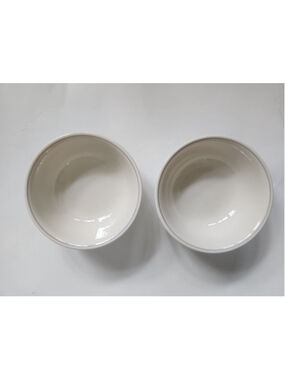 Vintage Set of 4 Corelle by Corning Tulip Rose Dinnerware Bowls, White Gray